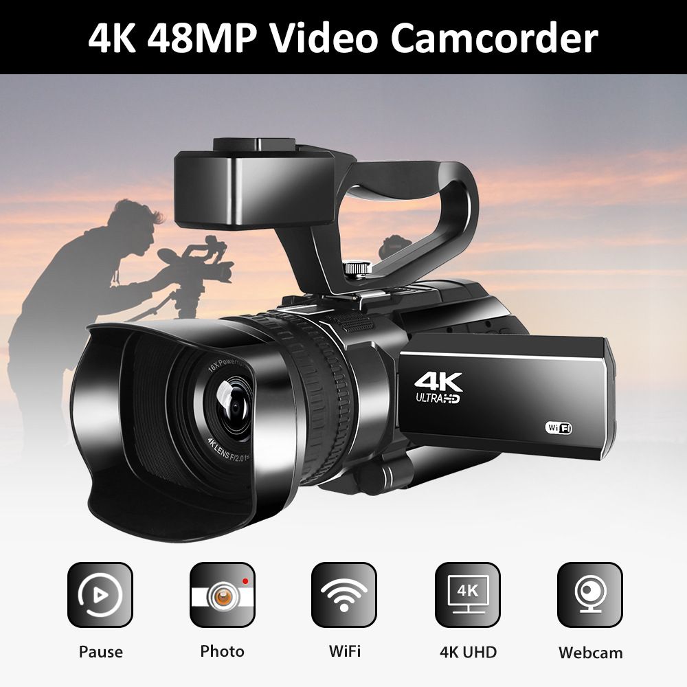 Live Streaming 30X Digital Zoom IR Night Touch Screen Black