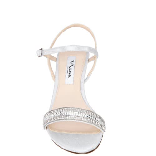 Noela Silver Low Heel Sandals