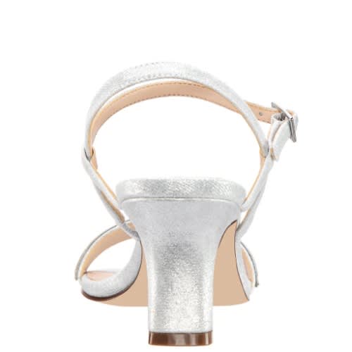 Noela Silver Low Heel Sandals