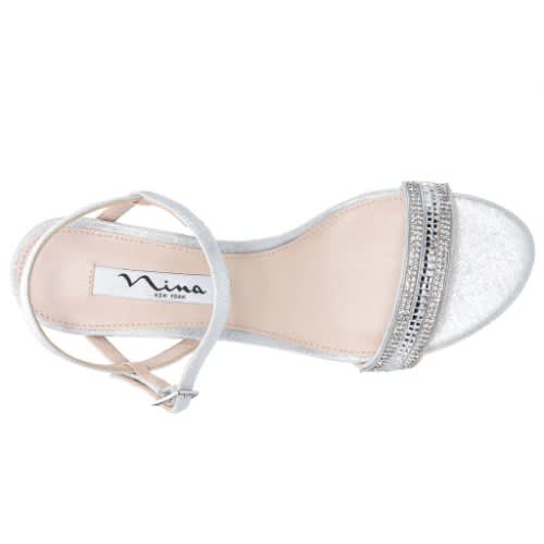 Noela Silver Low Heel Sandals
