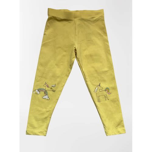 Cotton Unicorn Leggings - Yellow