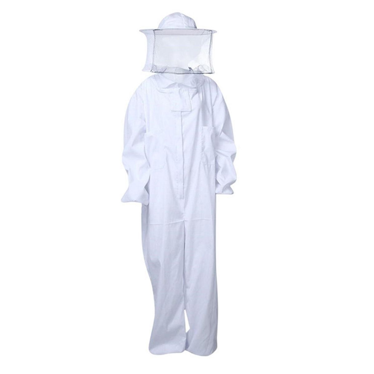 Anti Bee Jacket Round Cap Beekeeping Jumpsuit White