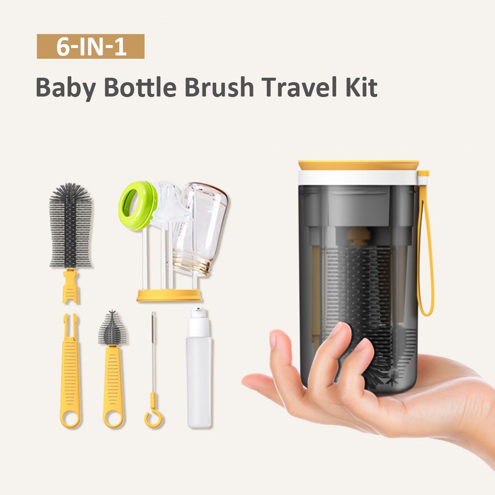 Portable 7pcs Nursing Bottle Cleaner With Nipple Brush