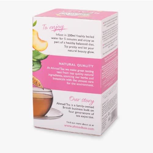 Ahmad Tea - Peach - Carob & Rose Petals "Beauty" Infusion - 20 Foil Teabags