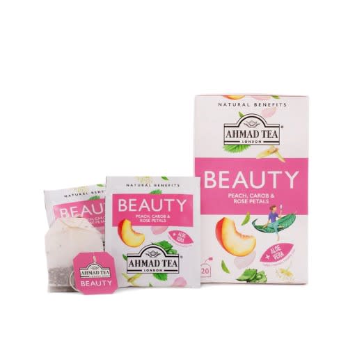 Ahmad Tea - Peach - Carob & Rose Petals "Beauty" Infusion - 20 Foil Teabags