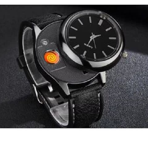 Wristwatch With Flameless USB Powered Lighter