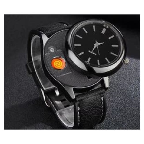 Wristwatch With Flameless USB Powered Lighter