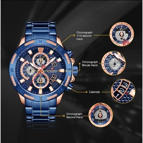 Men's Stainless Steel Analog Wrist Watch