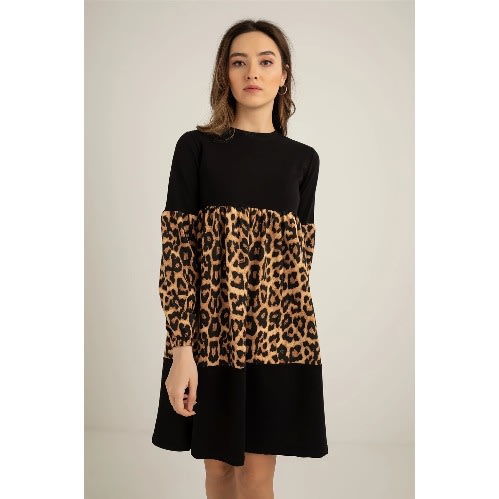 Women's Leopard Stylish Design Mini Dress