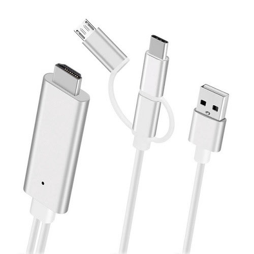 MIRASCREEN - 3 In1 Hdmi Hdtv Adapter Av Cable Lightning - Micro Usb - Type C