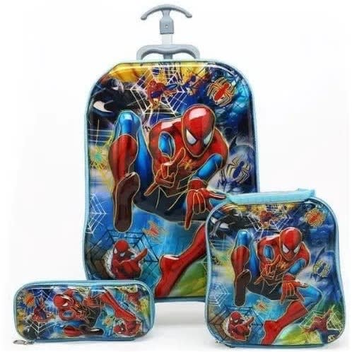 3 In 1 Kid's Spider Man Themed Trolley School Bag - 18