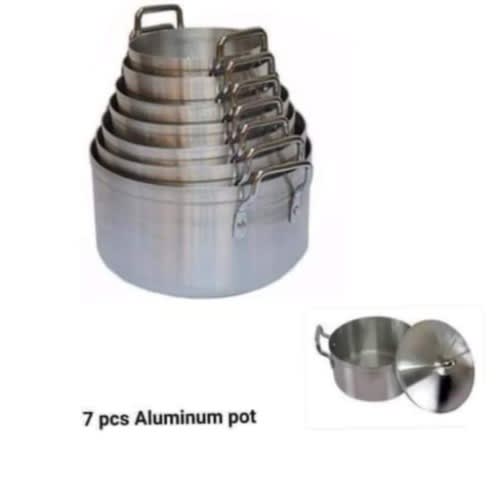 Tornado 7 Set Of Aluminium Cookware Pots, 16cm, 18cm, 20cm,22cm 24cm,26cm, 28cm