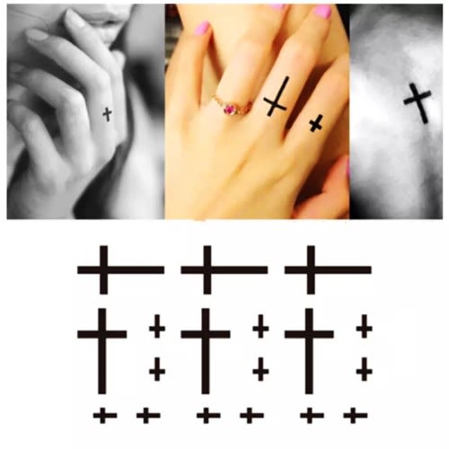 Cross Temporary Tattoo Body Art Sticker