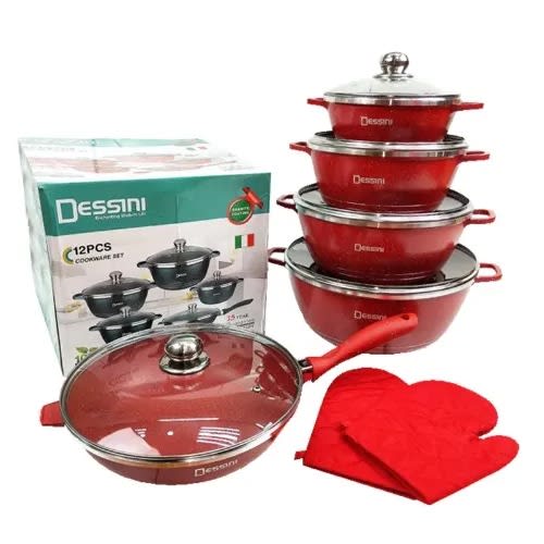 Dessini Granite- Coating Cookware Set - 12pcs -
