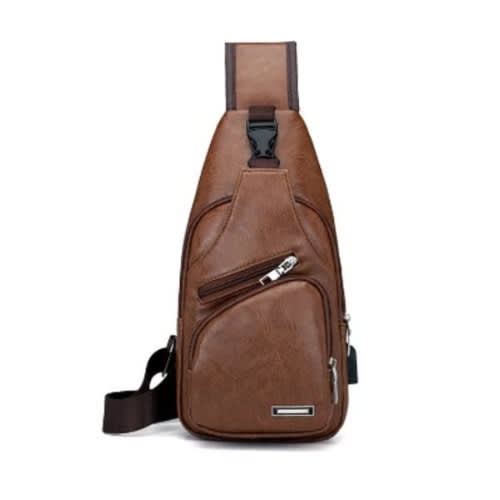 Shoulder Strap Unisex Chest Bag - 33cm X 16cm - Brown