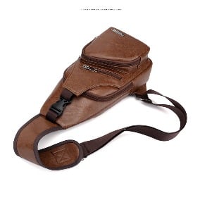 Shoulder Strap Unisex Chest Bag - 33cm X 16cm - Brown