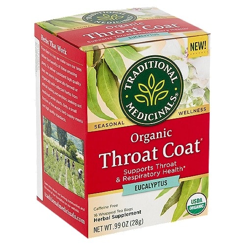 Organic Throat Coat With Eucalyptus- 16 Tea Bags