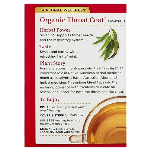 Organic Throat Coat With Eucalyptus- 16 Tea Bags