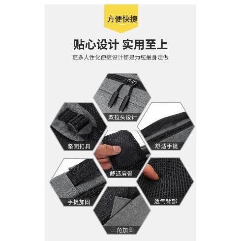 3 In 1  Waterproof Backpack With Usb Charging - 18"