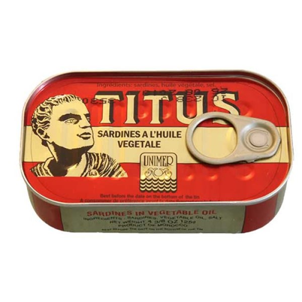 Titus Sardine In Vegetable Oil- 125g X 25 Cans