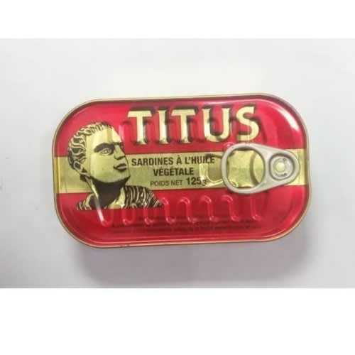 Titus Sardine In Vegetable Oil- 125g X 25 Cans