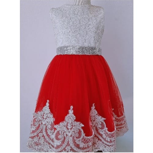 Red And White Dress For Girls