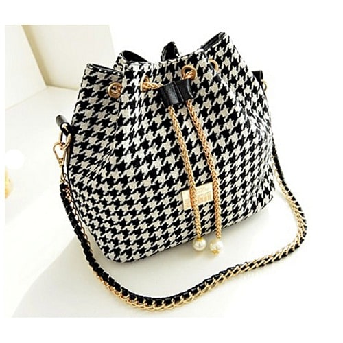 Ladies' Bucket Pearl Shoulder Messenger Handbag - Multicolor