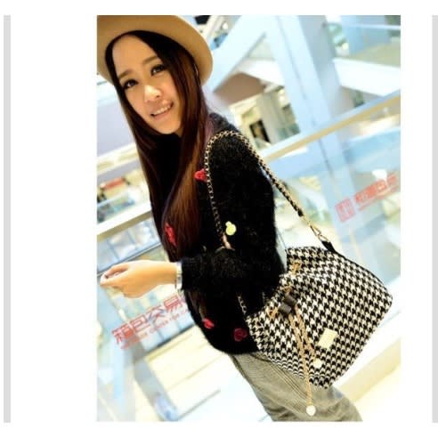 Ladies' Bucket Pearl Shoulder Messenger Handbag - Multicolor