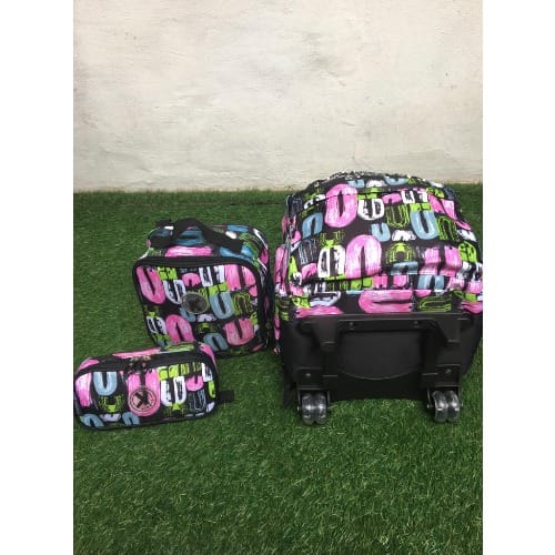 3 In 1  Roller Bag With Wheels , Black 16"