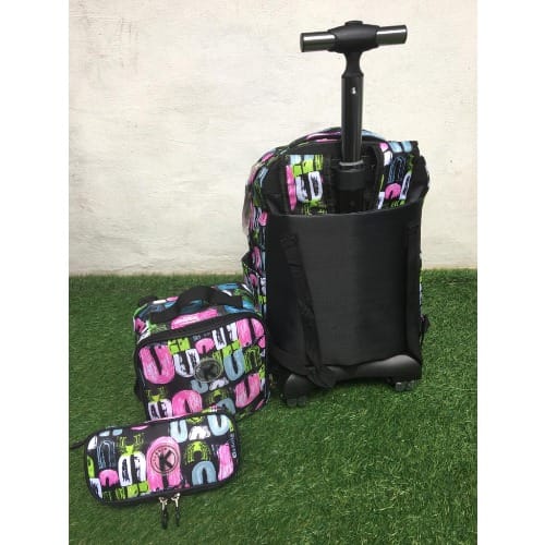 3 In 1  Roller Bag With Wheels , Black 16"