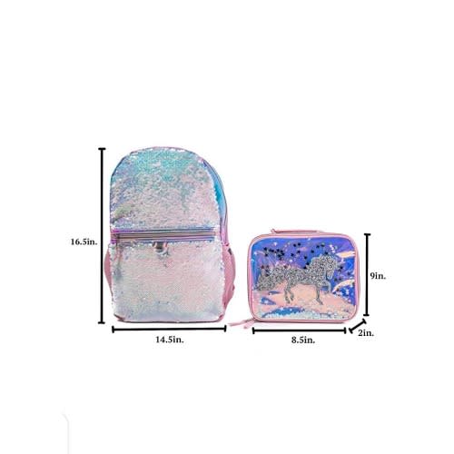 Unicorn Flip Sequin Set For Girls With Lunchbox + Headphones And Water Bottle