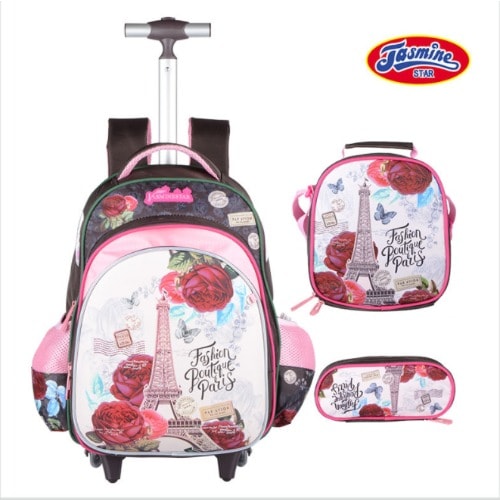 Paris Fashion Trolley School Bag - 3 In 1 Big