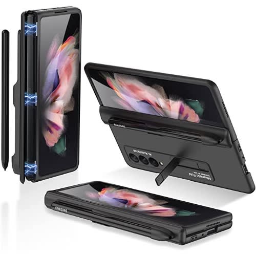 Hinge Coverage Protective Case With Built-in Magnetic Kickstand For  Galaxy Z Fold 3 Case