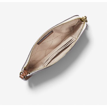 Jet Set Travel Logo Wristlet- Vanilla