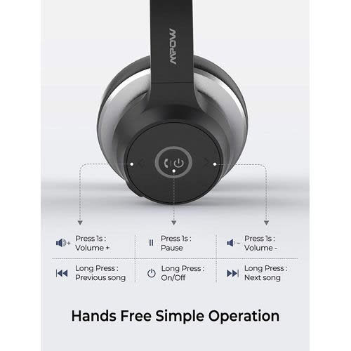 Hc5 V5.0 Bluetooth Headset With Dual Mic, 22hrs Talk Time With Cvc8.0 For Call Center