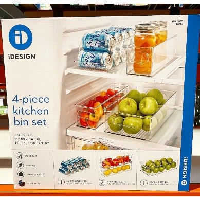 Idesign Kitchen Storage Bins, 4-piece Set