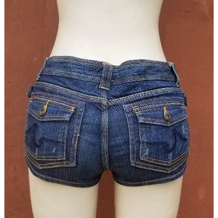 Ladies Stretchy Designer Bumshort- Blue