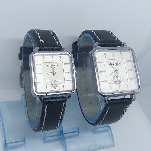 Couple's Leather Watch - Black