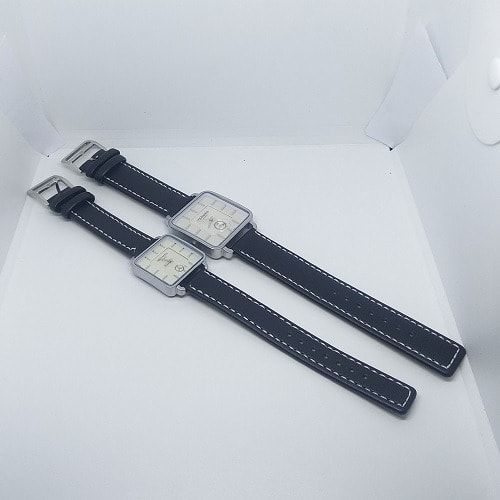 Couple's Leather Watch - Black