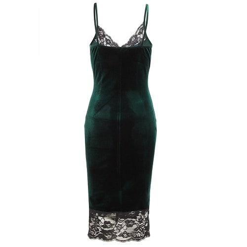 Velvet Bodycon Bodycon Dress - Green