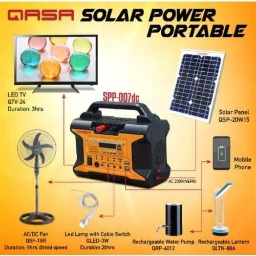 Solar Power Potable Generator + Panel + Led Bulbs