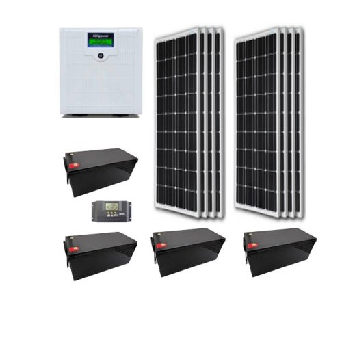 2kva Solar Set With 2kva Inverter + 4 Of 200amps Batteries & 8 Of 200watts Solar Panels