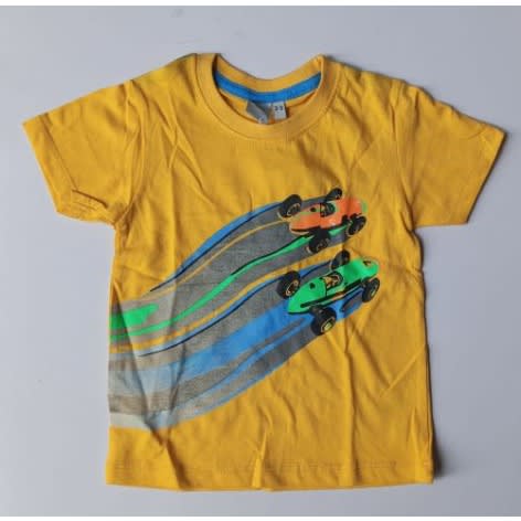 Tex Boy's Graphic Car-Racing T-shirt - Yellow