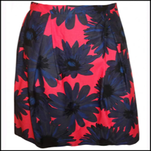 Large Floral Printed A-Line Skirt