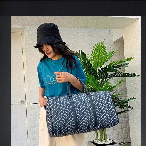 PU Leather Leisure Travel Bag - Blue