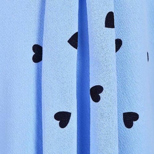 Tie Neck Dotted Blouse- Blue