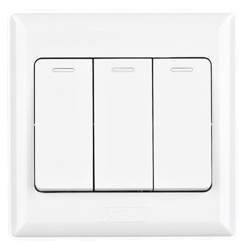 Himel - Switch - Advanced Series - 10Ax - 250V - 3 Gang - 2Way|| HWDA3S2 - White