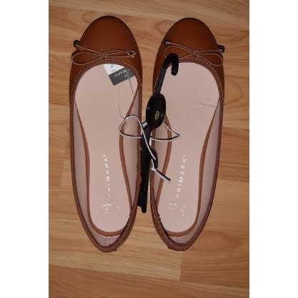Ladies Plain Ballet Pumps - Brown