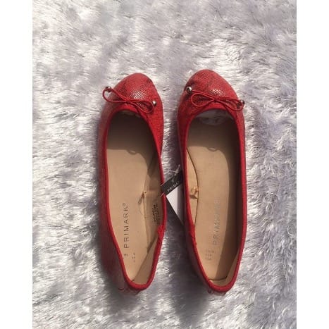 Ladies Croc Ballet Pumps- Red