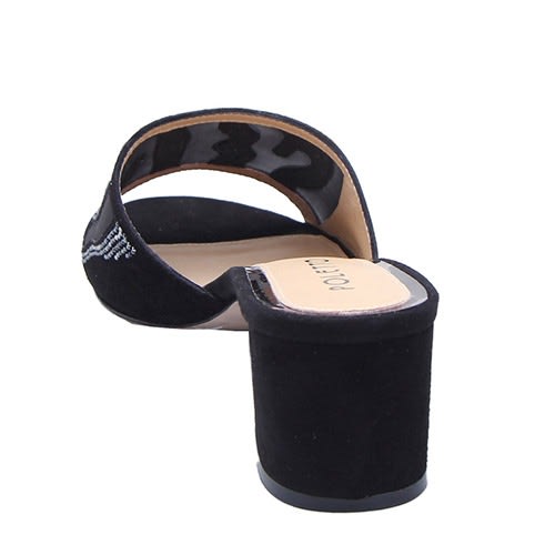 Black  Suede- Net Slipper